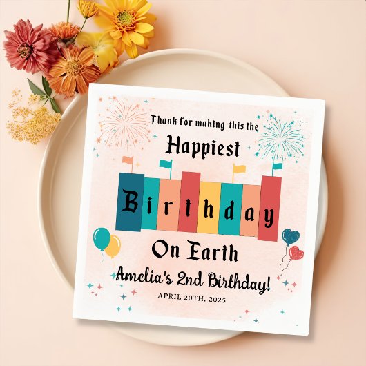 Serviette En Papier Magical Happiest Girl Birthday Party