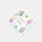 Serviette En Papier Magical Mermaid Birthday Party (Coin)
