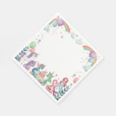 Serviette En Papier Magical Mermaids Unicorns Rainbow Personalized (Coin)