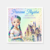 Serviette En Papier Magical Pastel Princess Imaginaire Rainbow Castle (Devant)