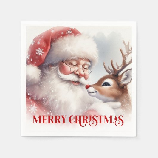 Serviette En Papier Magical Santa Rudolph Festive Dinner Napkins (Devant)
