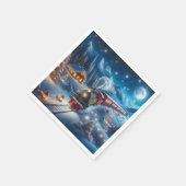 Serviette En Papier Magical Snowy Christmas Train Winter Scene (Coin)