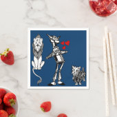 Serviette En Papier Magicien d'Oz, Tin Man, Toto, Cowardly lion party (En situation)