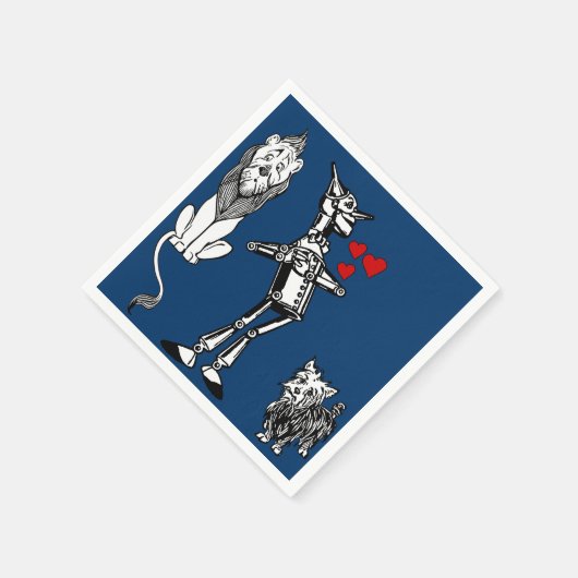 Serviette En Papier Magicien d'Oz, Tin Man, Toto, Cowardly lion party (Coin)