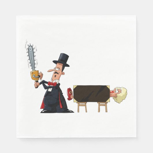 Serviette En Papier Magicien exécutant (Devant)