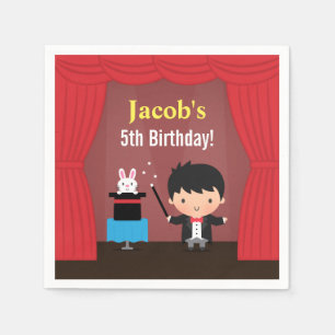 Serviette En Papier Magicien mignon Enfants Magie fête d'anniversaire