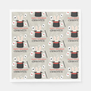 Serviette En Papier Magicien Show Magicien Enfants Anniversaire Nom pe