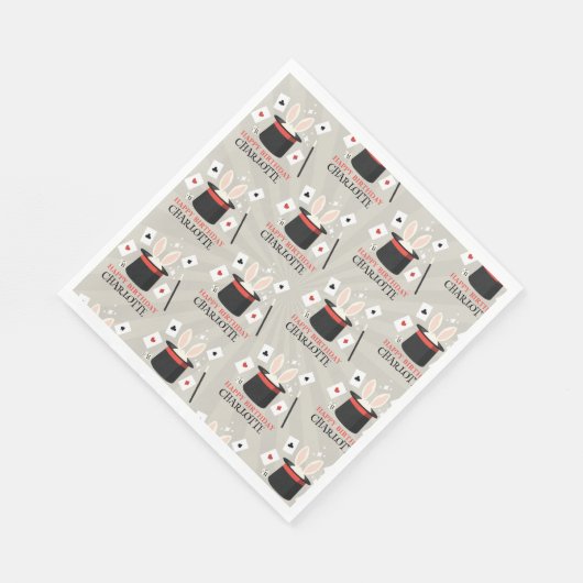 Serviette En Papier Magicien Show Magicien Enfants Anniversaire Nom pe (Coin)
