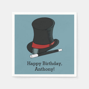 Serviette En Papier Magiciens Casquette Magie Show Anniversaire