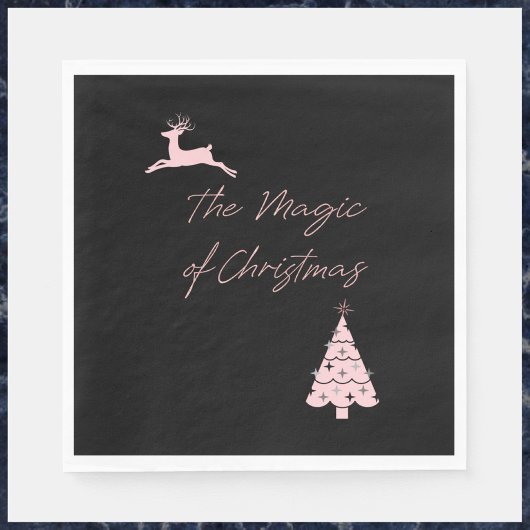 Serviette En Papier Magie des rennes de Noël et de l'arbre