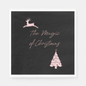 Serviette En Papier Magie des rennes de Noël et de l'arbre (Devant)