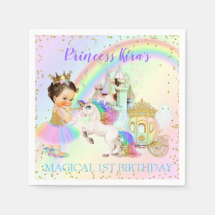 Serviette En Papier Magique Arc en Ciel Princesse Castle Carriage Unic