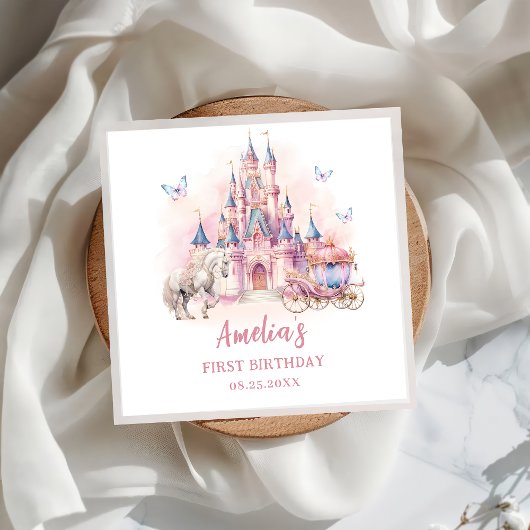 Serviette En Papier Magique Princess Castle Anniversaire Papier Napkin