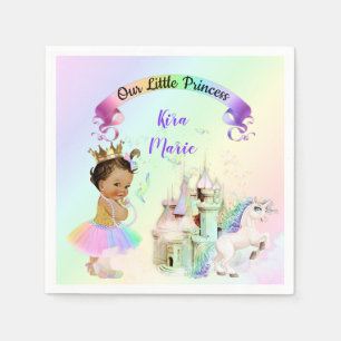 Serviette En Papier Magique Rainbow Princess Castle Unicorn