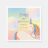 Serviette En Papier Magique Rainbow Unicorn Fille fête d'anniversaire (Devant)