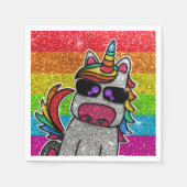 Serviette En Papier Magique Rainbow Unicorn Parties scintillant Whimsi (Devant)