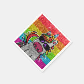 Serviette En Papier Magique Rainbow Unicorn Parties scintillant Whimsi (Coin)