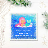 Serviette En Papier Magique Sirène Océan Papier d'Anniversaire