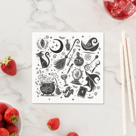 Serviette En Papier Magique sorcière Whimsical Wiccan Pagan Parti (En situation)