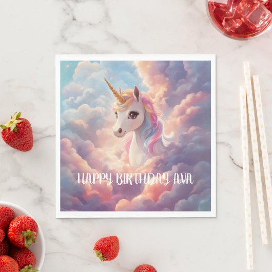 Serviette En Papier Magique Unicorn Anniversaire serviettes (En situation)