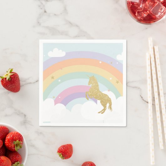 Serviette En Papier Magique Unicorn Anniversaire serviettes (En situation)
