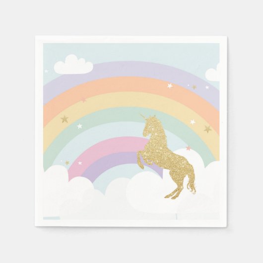 Serviette En Papier Magique Unicorn Anniversaire serviettes (Devant)