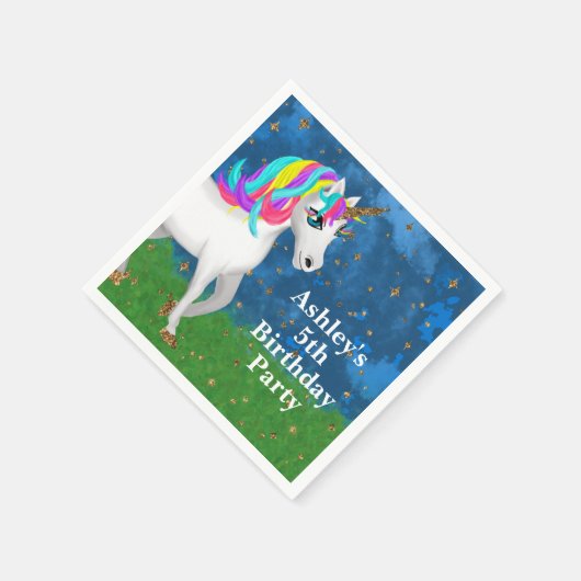 Serviette En Papier Magique Unicorn fête d'anniversaire (Coin)
