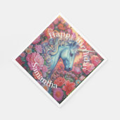 Serviette En Papier Magique Unicorn Joyeux anniversaire (Coin)