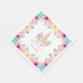 Serviette En Papier Magique Unicorn Party pour filles aquarelle floral (Coin)