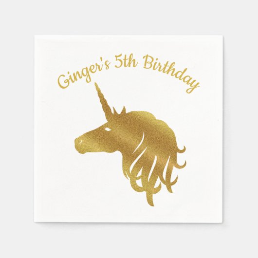 Serviette En Papier Magique Unicorne Anniversaire Napkin (Devant)