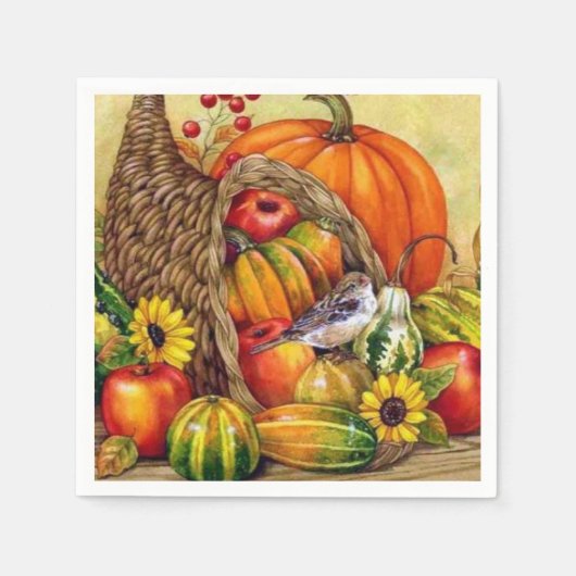 Serviette En Papier magnifique arrangement de Thanksgiving (Devant)
