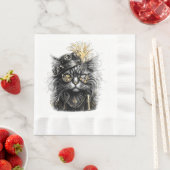 Serviette En Papier Magnifique chat steampunk (En situation)