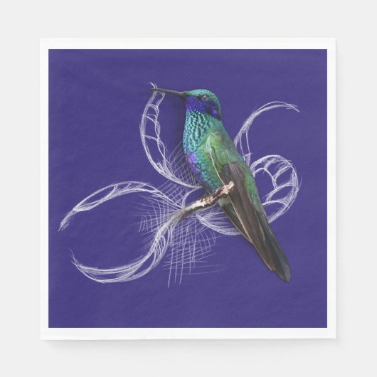 Serviette En Papier Magnifique colibri - personnalisez en ajoutant un (Devant)