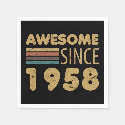 Serviette En Papier Magnifique depuis 1958 65e anniversaire (Devant)