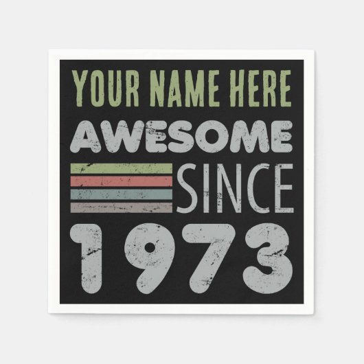 Serviette En Papier Magnifique depuis 1973 50e anniversaire (Devant)