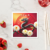 Serviette En Papier Magnifique Dragon chinois Nouvel An 2024 PPN01 (En situation)
