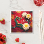 Serviette En Papier Magnifique Dragon chinois Nouvel An 2024 PPN02 (En situation)