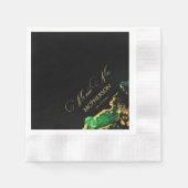 Serviette En Papier Magnifique Emerald Green Black Bronze Mariage (Devant)