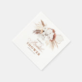 Serviette En Papier Magnifique Fête de Mariage Fleurs en Terracotta Bl (Coin)
