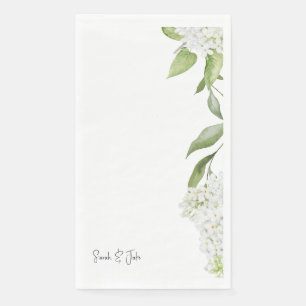 Serviette En Papier Magnifique Hydrangea Blanche Florale Mariage Blanc