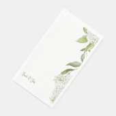 Serviette En Papier Magnifique Hydrangea Blanche Florale Mariage Blanc (Coin)