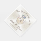 Serviette En Papier Magnifique ivoire Personnalisé Mariage imprimé ser (Coin)