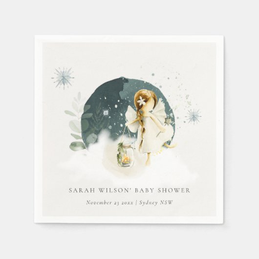 Serviette En Papier Magnifique Jardin enchanté Baby shower de fées (Devant)