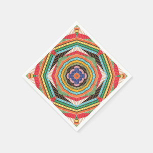 Serviette En Papier Magnifique Kente Kaleidoscope multicolore