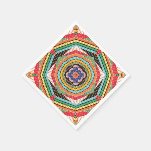 Serviette En Papier Magnifique Kente Kaleidoscope multicolore (Coin)