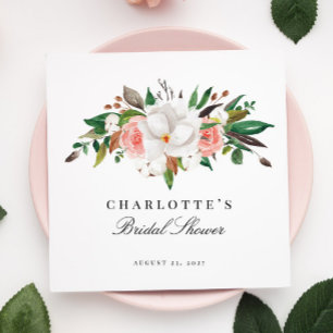 Serviette En Papier Magnifique Magnolia Floral Fête de Mariage