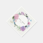 Serviette En Papier Magnifique Mariage floral Hydrangea peint à la mai (Coin)