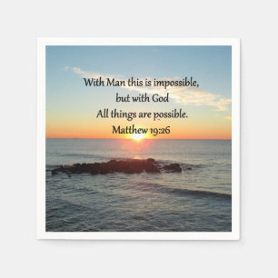 SERVIETTE EN PAPIER MAGNIFIQUE MATTHEW 19:26 PHOTO DESIGN