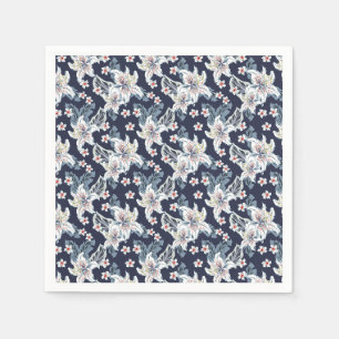 Serviette En Papier Magnifique motif de fleurs élégant