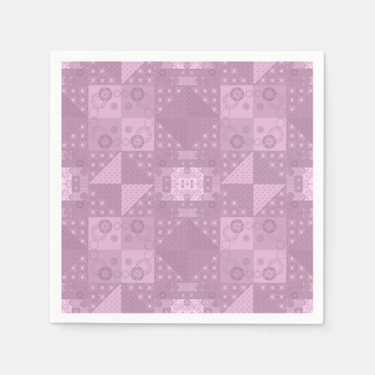 Serviette En Papier magnifique patchwork lilas traditionnel (Devant)